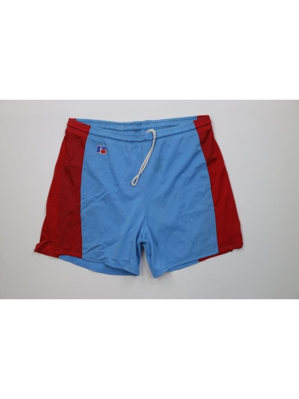Vtg 90s Russell Athletic Mens Medium Silky Nylon Lined Running Shorts Blue USA